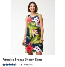 Tommy Bahama Paradise Breeze Sheath Viscose Blend Mini Dress Size S NWOT
