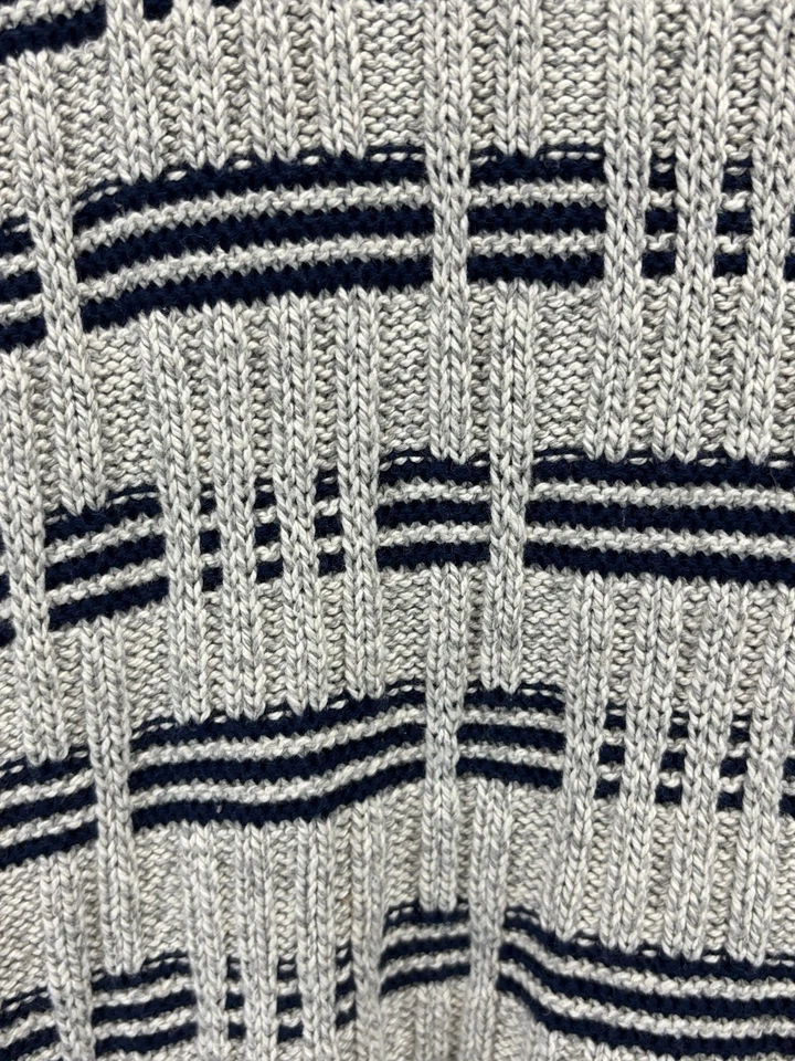 Suéter De Colección INC Talla X-Grande Para Hombres Gris Azul Marino Abuelo Grueso Hecho en 3D EE. UU. 90s Foto 4 de 4