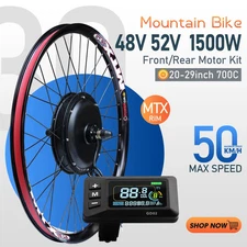 1500W MTX Rim 48-52V Rear Brushless Hub Motor 20-29inch 700C Electric Bike Kit