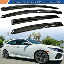 For 2016-2021 Honda Civic 10th Gen Sedan Window Visor Vent Rain Guards Deflector