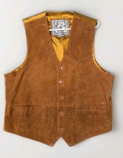 Vintage Pelle Sport Suede Leather Western Vest Men  s Large Brown 1990s