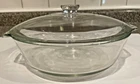 VTG Anchor Hocking Clear Glass Baking Dish Casserole W/ Lid 2 QT