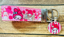 Key Fob Chain Holder Mini Strap Cartoon Anime Bunny Pink Wink Charms RTS 3"