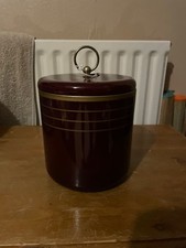 Vintage St Michaels M&S 80s Burgundy Ice Bucket Retro Bar Ice Bucket with Lid