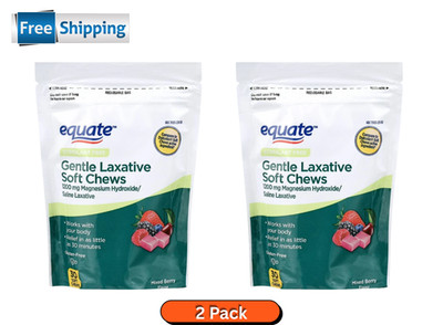 Equate Gentle Laxative Soft Chew for Constipation Relief, Mixed Berry Flavor, 30