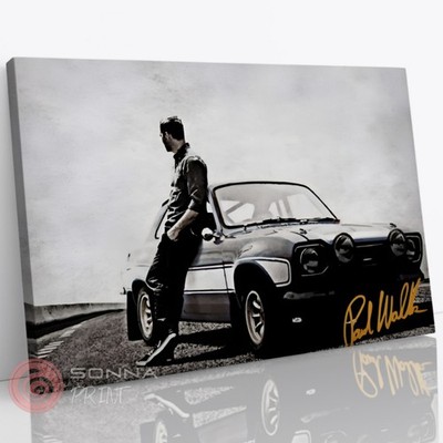 PAUL WALKER NISSAN SKYLINE FAST AND FURIOUS LIVING ROOM WALL ART CANVAS PRINT