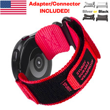 For Samsung Galaxy RED Watch Band Rugged Nylon Sport Strap Woven Loop No Gap