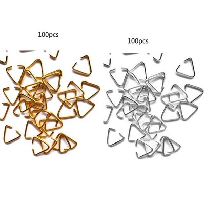 Triangular Open Jump Rings Iron Pinch Clip Bail Drops Jewelry Findings Si