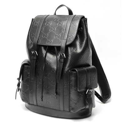 Gucci Embossed GG Large Backpack 625770 in Black Leather (S-159203) GZl1cqit