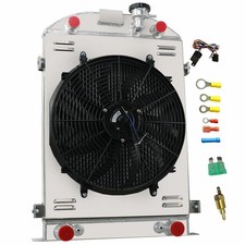 3 Row Aluminum Radiator Shroud Fan Relay for Flat Head Engine V8 32 Stock Height