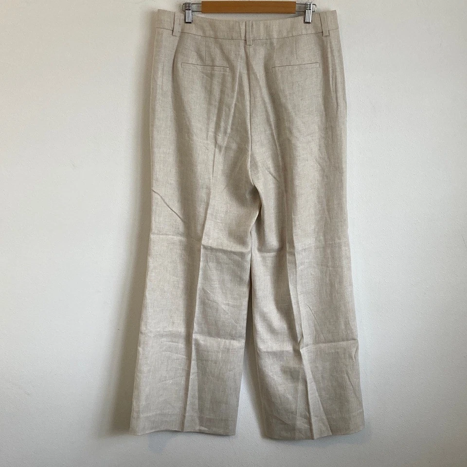 J. Calça flare Crew Carolina em mistura de linho stretch tamanho 14 linho - Imagem 3 de 4