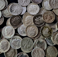 14 x USA Roosevelt Dimes 90% SILVER coins 35g (1oz PURE .999) BULLION investment