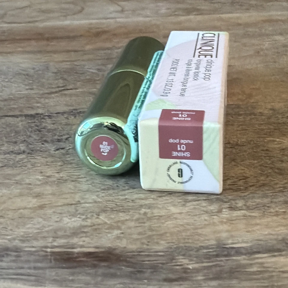 Clinique Pop Longwear Lipstick - 01 nude pop SHINE, .13 oz/3.9g FULL size NEW - Image 4 of 4