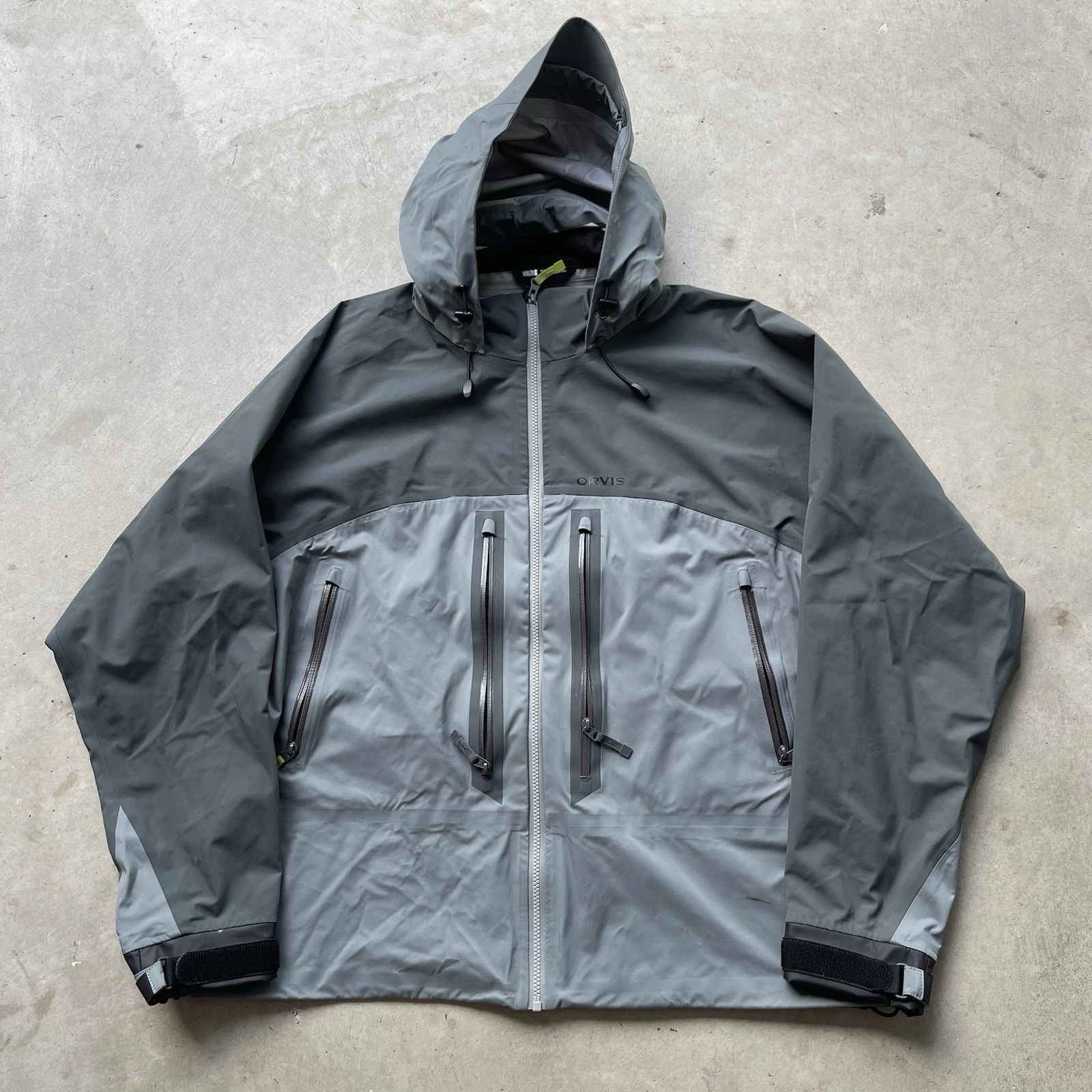 Orvis Men's Ultralight Wading Waterproof Jacket Steel Gray Sz XL Shell