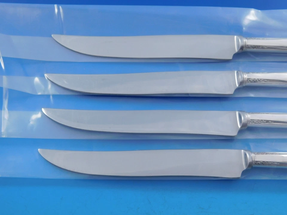 Juego de cuchillos para carne Greenbrier de Gorham de plata esterlina 4 piezas tamaño Texas personalizado Foto 3 de 4