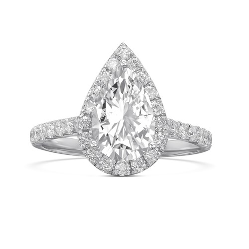 Diamond Engagement Ring VVS2 E Pear 2.25 Ctw Lab Created IGI Certified Sparkling - Picture 2 of 6