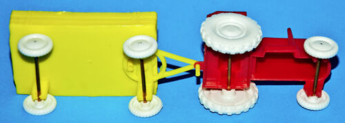 2x MANURBA PLASTIK TRAKTOR GESPANN METALLACHSER 1970s passend zu HEINERLE CIRCUS - Bild 17 von 21