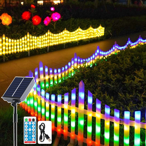 2025 ALL-NEW Solar Powered Garden Fence Lights Outdoor Picket Border Xmas Lamp - Picture 4 of 29