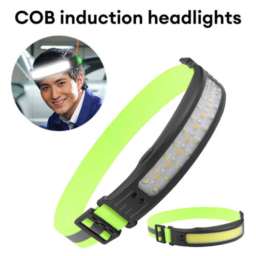 USB Rechargeable COB LED Headlamp Headlight Torch Work Light Bar Head Band Lamp - Afbeelding 1 van 23
