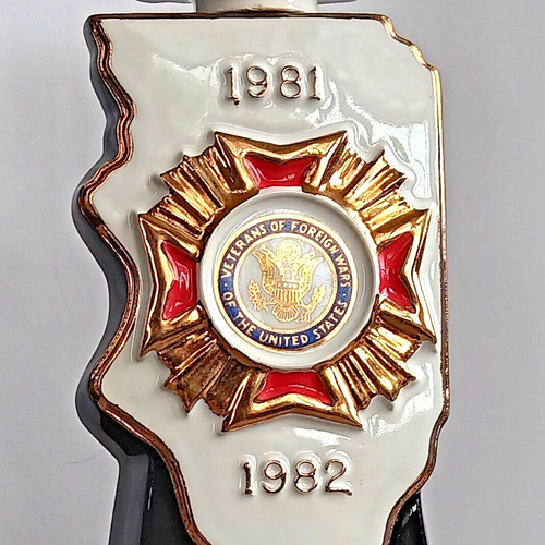 VTG Ezra Brooks VFW Decanter – Illinois 1981–1982 – Porcelain Collectible - Picture 10 of 11