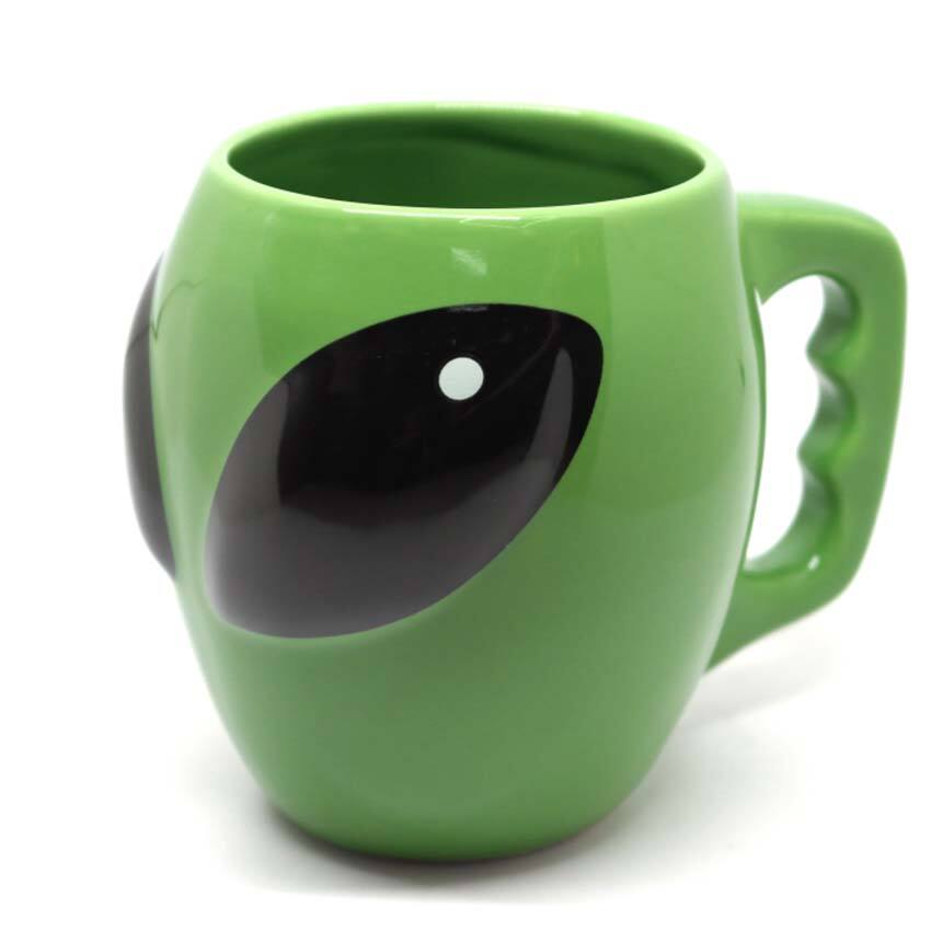 3D Ceramic Spaced Out Green Alien Head Mug