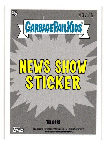 2016 GARBAGE PAIL KIDS SERIES 2 PRIME SLIME TRASHY TV PICK YOUR CARD BLOODY RED - Picture 211 of 323