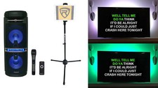Rockville Go Party X10 Karaoke Machine System Wireless Mic Tablet Stand TV LED's