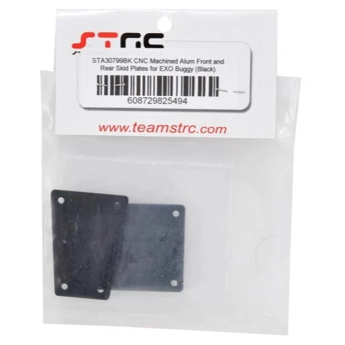 STRC Aluminum Front & Rear Skid Plate Set (Black) for Axial EXO STA30799BK - Image 2 of 2