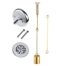 Tub Drain Linkage Assembly with Trip Lever and Strainer Done Assorted Styles