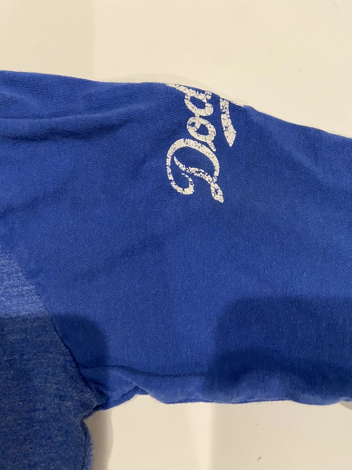 Majestic LA Dodgers Long Sleeve Shirt Blue Boys Size M 5-6 Good Condition - Image 4 of 4