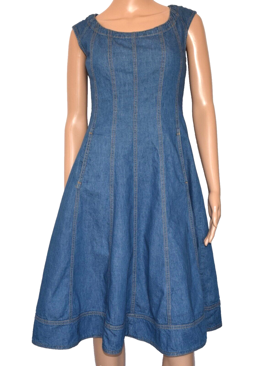 PILCRO AND THE LETTERPRESS ANTHROPOLOGIE Denim Sleeveless Dress Size 2