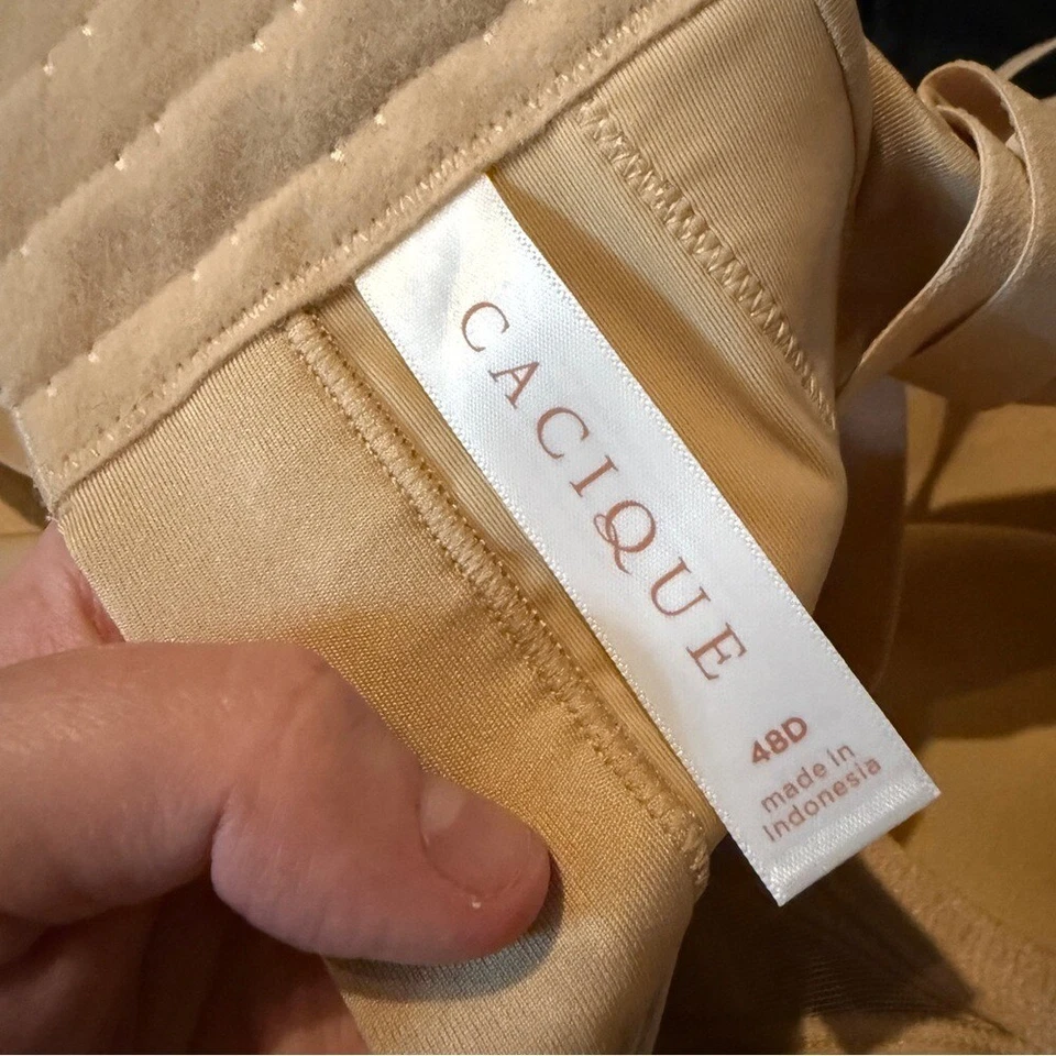 Conjunto de sujetador Cacique ligeramente forrado negro crema ajustable para mujer talla 48D conjunto de 2 Foto 3 de 4