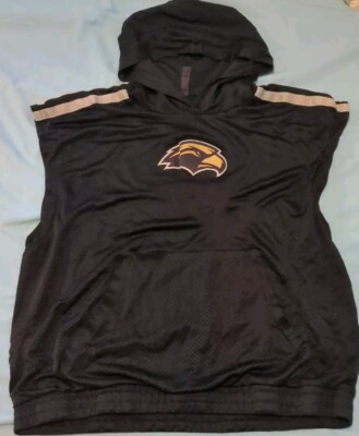 Southern Miss Adidas Black Mesh Sleeveless Workout Hoodie Size Small/Medium
