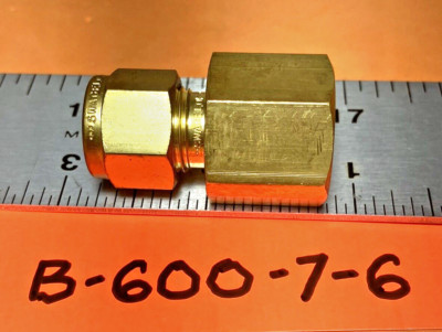 B-600-7-6 SWAGELOK BRASS 3/8''TUBE X 3/8''FEMALE PIPE THREAD, LOT OF 4 PCS,