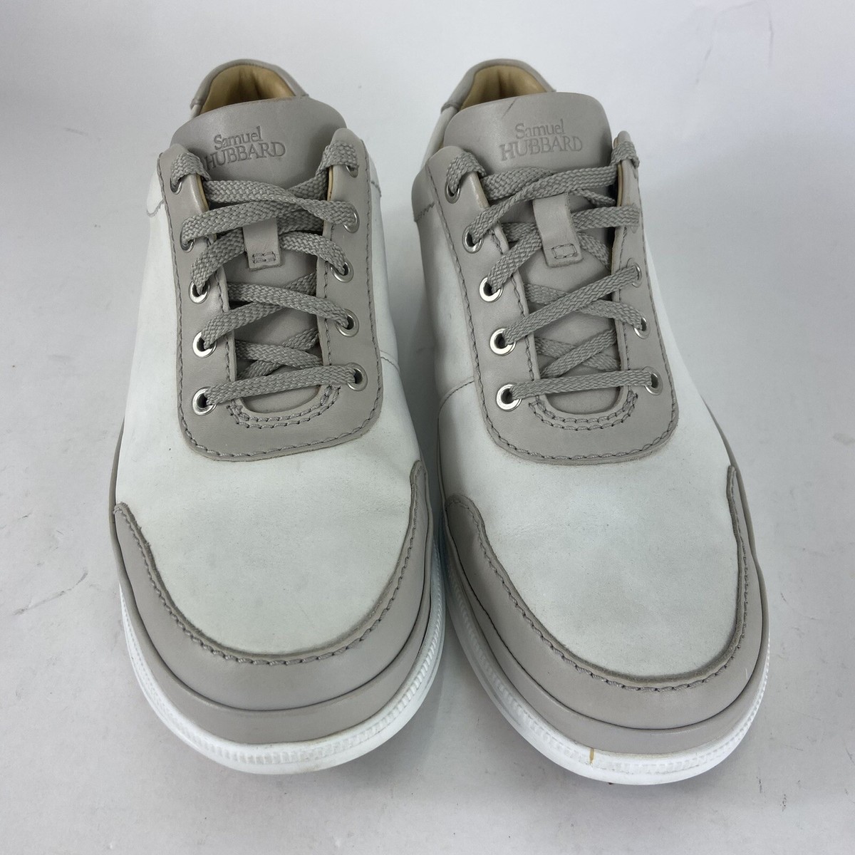 Samuel Hubbard Golf Shoes 36 Holes Mens 12 M Spikeless Leather‎ M1570-114 Ivory Samuel Hubbard Golf / Walking Shoes Ivory/ Gray Size 11.5  main image 2