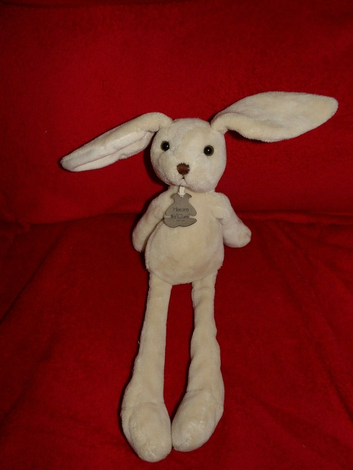 Peluche Histoire d'Ours lapin beige Sweety de 37 cm idéal pour calmer bébé au lit