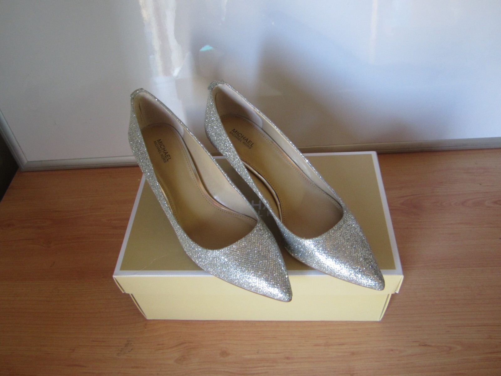 michael kors glitter kitten heels