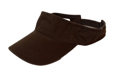 Antigua Brown Adjustable Visor Golf Running Sun Cap Hat Unisex 100% Cotton