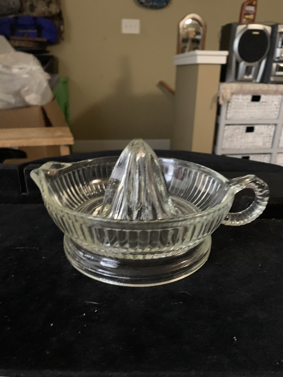 Vintage Anchor Hocking Clear Pressed Glass Juicer Reamer Orange Citrus