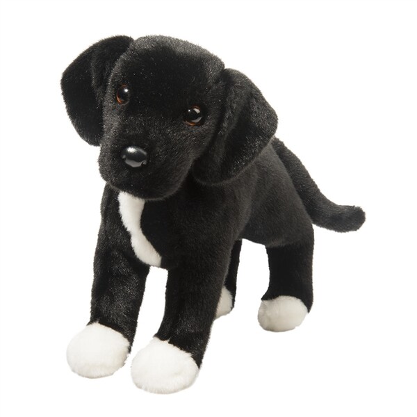 white stuffed dog toy