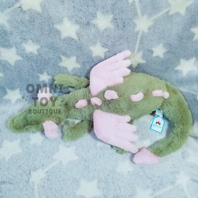 Authentic Rare Jellycat Malachy Dragon OLV2DD Large PinkGreen