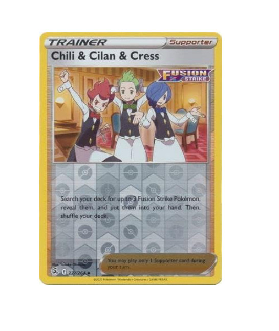 Pokemon - Chili & Cilan & Cress - 227/264 - Reverse Holo - Fusion Strike - NM/M