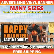 HAPPY HALLOWEEN COSTUME CONTEST Advertising Banner Vinyl Sign Pumpkin Decor