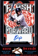 1-2020 Leaf Flash Forward RC Orange Auto Oswald Peraza Yankees 2/10 #FF-OP1