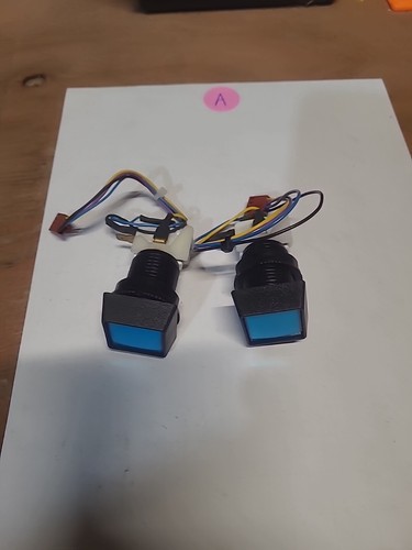 2 Pack Blue Illuminated 12V Push Button Switch Square - Picture 2 of 3