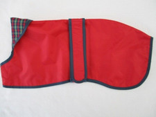 MAC 17" 43cm WHIPPET COAT RED NYLON WATERPROOF OUTER RED CHECK COTTON LINING
