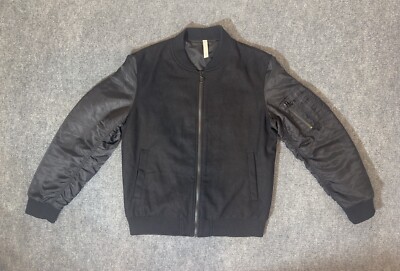 Zara Man Bomber Jacket Mens Size Xl Black cheetah print