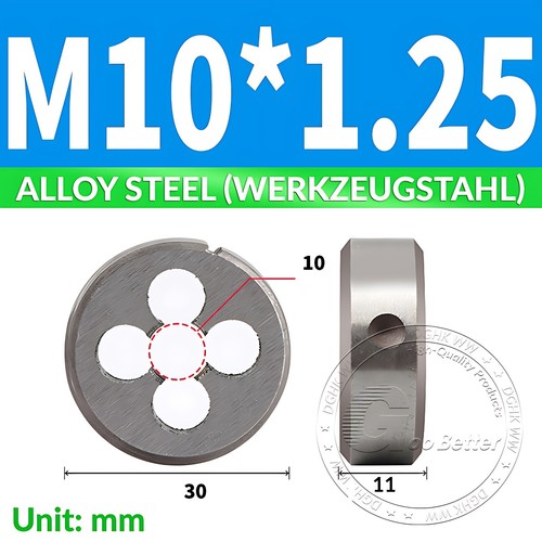 Fine Pitch Thread Cutting Die - Right Hand Round Threading Dies All Sizes M3-M20 - Picture 24 of 44