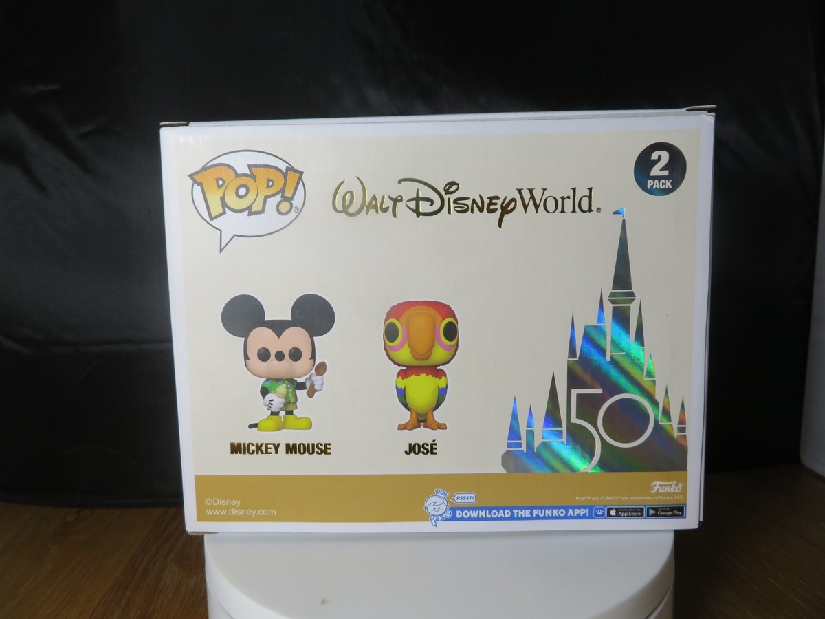 New 2 Pack Funko Pop Mickey Mouse & José 50th Exclusively At Walt