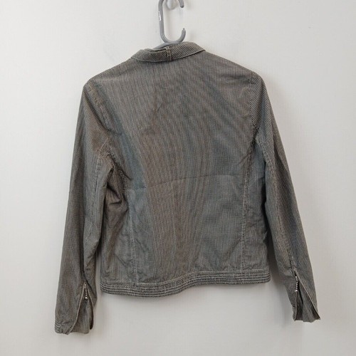 Fred Perry Jacket Women's UK Size 12 Black White Cotton Blend Full Zip - Picture 2 of 7